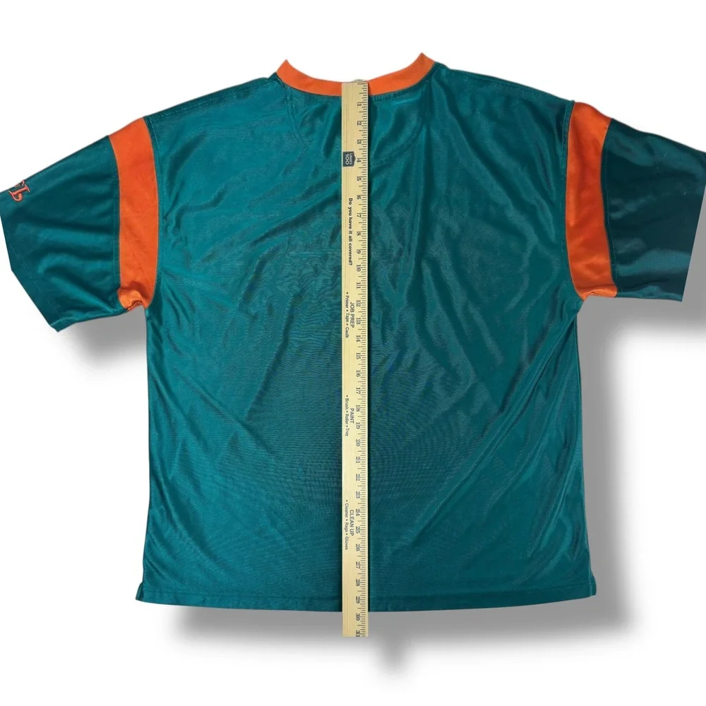 Miami Dolphins‎ NFL Football Jersey Men's XL Teal Orange V-Neck Mesh
